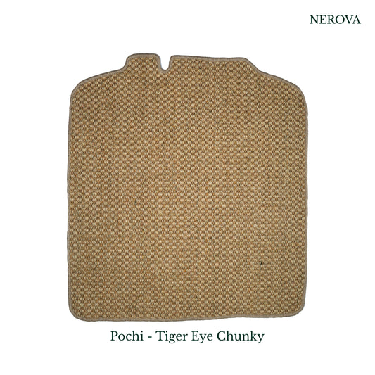 Nerova Pochi Natural chunky sisal boot mat in car trunk — undyed natural sisal, custom-fit boot mat
