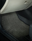 Nerova Kari Tiger Eye natural sisal car mats fully installed in BMW X3 — front and rear rows, charcoal sisal with cream leather interior