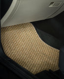 Nerova Pochi Natural sisal mats installed in car — front and rear chunky weave natural undyed sisal mats