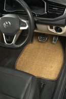 Nerova Tobacco sisal mat portrait — warm brown bouclé weave natural sisal car mat studio shot