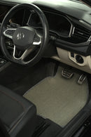 Nerova Silver Grey natural sisal mat portrait — studio shot showing premium bouclé weave texture, neutral grey car mat