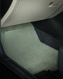 Nerova Silver Grey bouclé sisal mats fully installed — front and rear rows, silver grey natural sisal in car interior