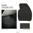 Nerova Apex Kari Tiger Eye — product graphic showing front and rear natural sisal car mat set, deep charcoal