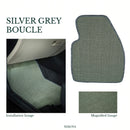 Nerova Origin Silver Grey bouclé sisal car mat set — product graphic showing full set, silver grey